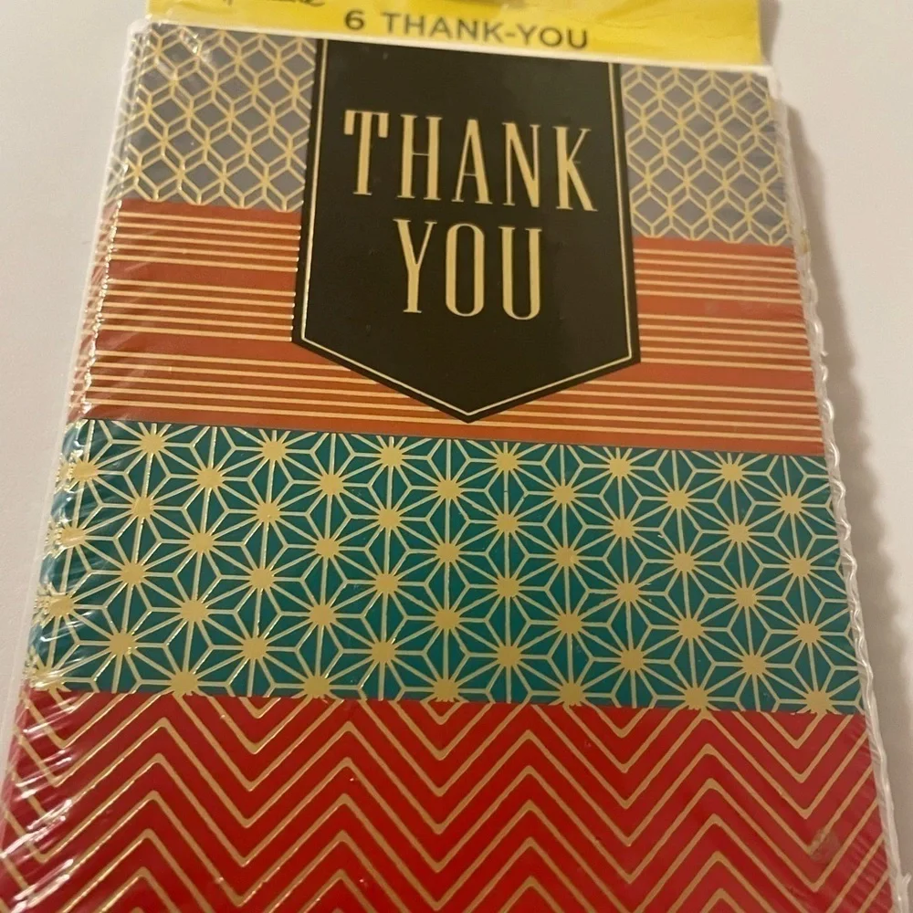 THANK YOU CARDS 12 PACK HALLMARK EXPRESSIONS BLANK INSIDE MULTI COLOR